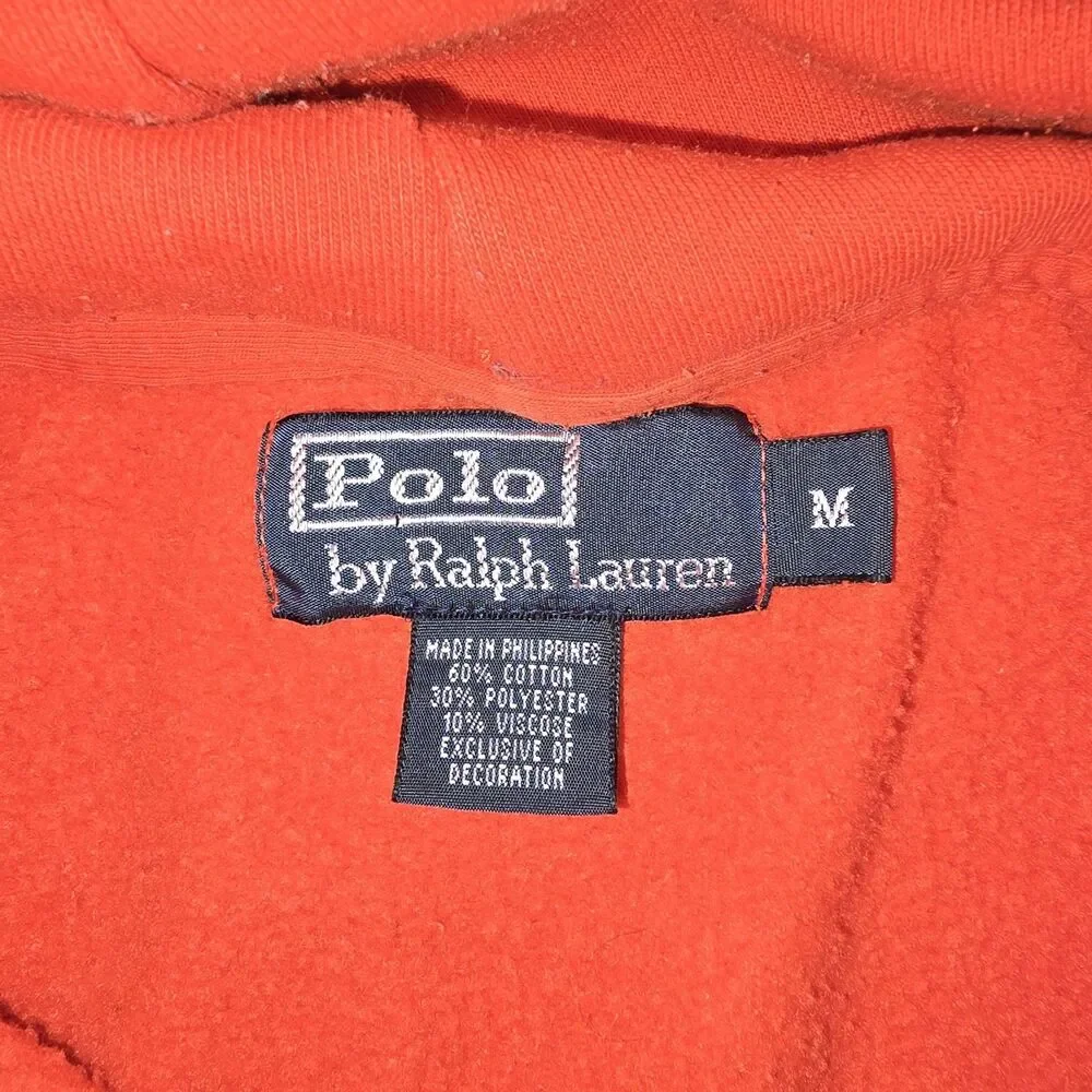 Polo Ralph Lauren Hoodie Mens Medium Red Fleece Big Pony Pullover